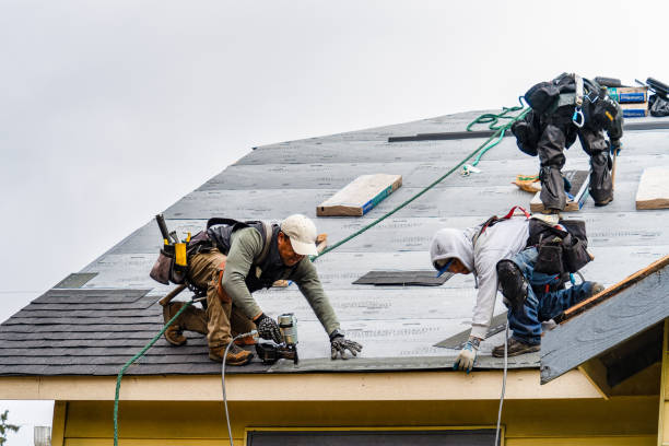 Professional Gutter Installation technician working in Plain City, UT